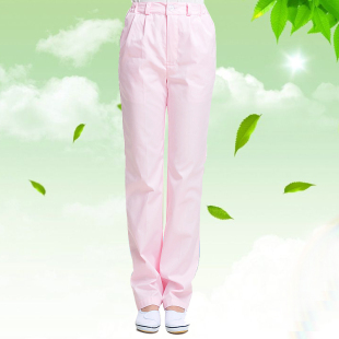 宽松加绒护士服裤 大码 女蓝色松紧腰粉色医生工作裤 白色秋冬护士裤