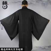 咖啡色黄海青居士服僧衣僧服男女台麻海清加肥春秋夏长衫 大码 禅服