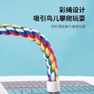 鹦鹉攀爬绳玩具啃咬棉绳鸟站杆鸟笼配件造景爬梯玩具解闷用品U