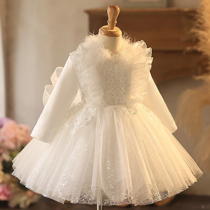 儿童礼服公主裙生日女孩花童晚礼服主持人钢琴演出服女童礼服秋冬