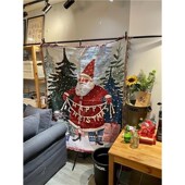 圣诞节狂欢圣诞老人喜庆红色场景布置氛围挂毯沙发毯床头毯多用毯