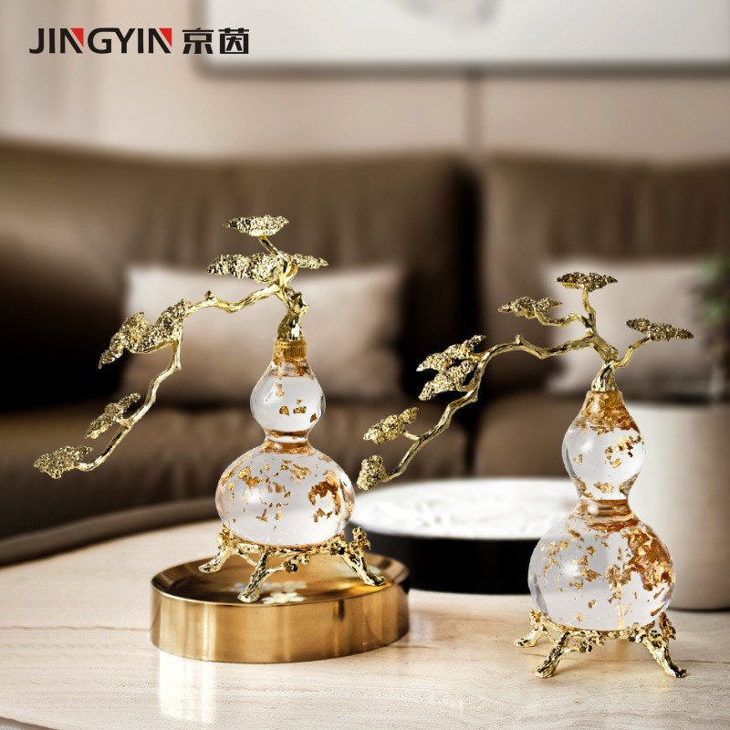 新中式八方来财葫芦装饰品样板房茶室书房酒店别墅桌面酒柜小摆件