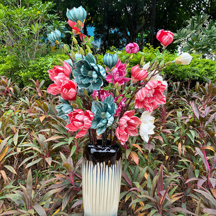 现货批发 pu梦幻新玉兰 仿真人造花家居装饰婚庆布景胶片长枝