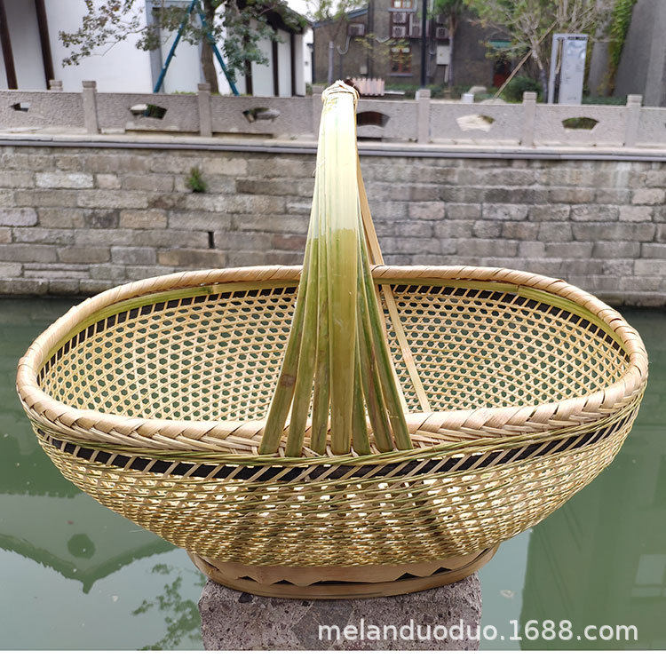 竹篮子手提篮竹编篮子采摘竹篮子菜篮子鸡蛋篮手工制品竹子提篮