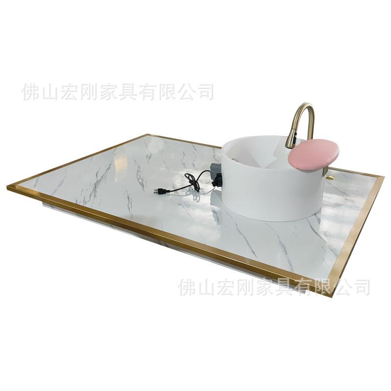 洗脚沐足底座陶瓷盆上下水彩灯冲浪足疗高档豪华沙龙家具