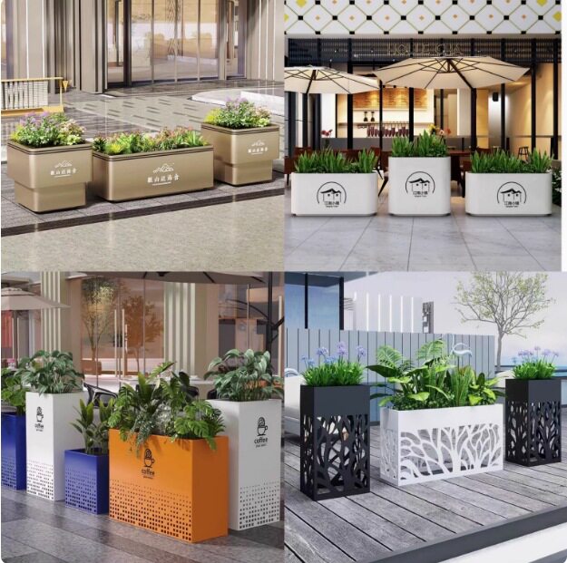户外市政不锈钢花箱围栏组合