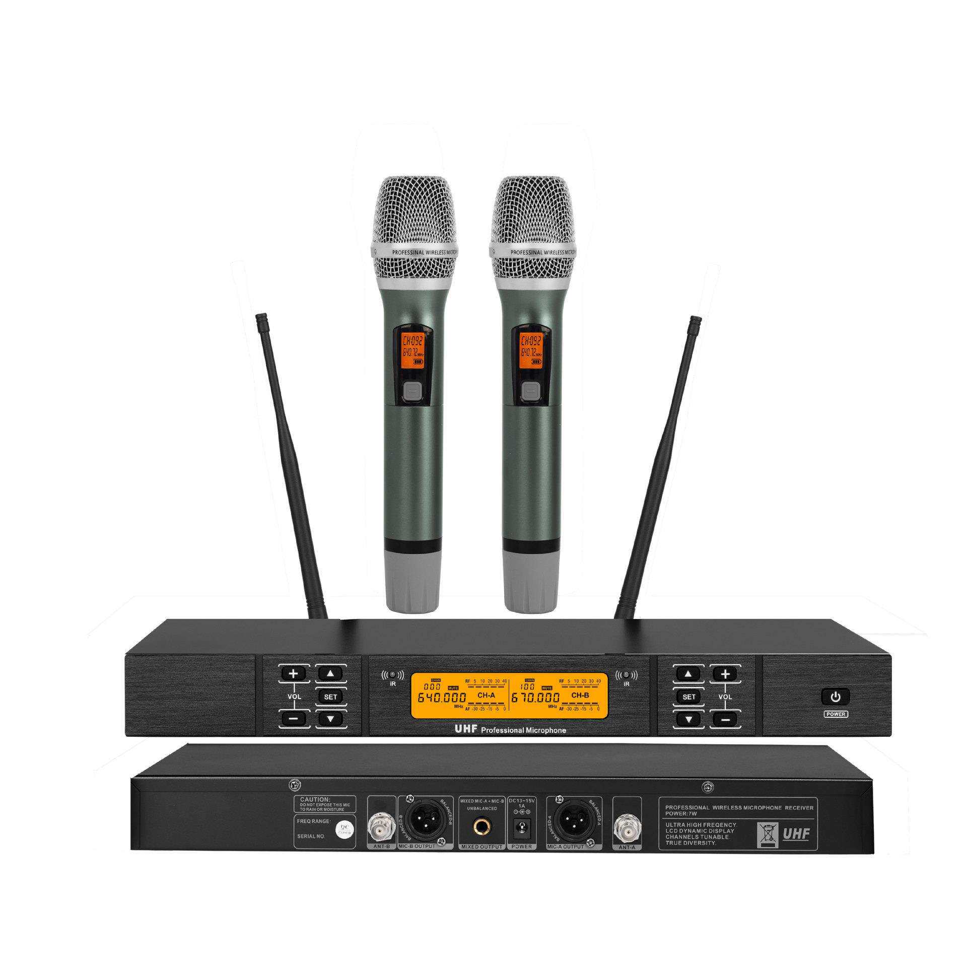 KTVU段红外对频高端舞台无线一拖二麦克风领夹头戴会议