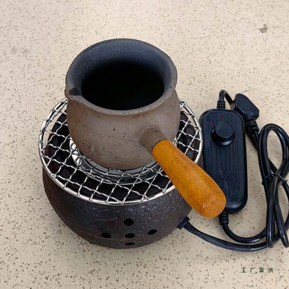 复古陶瓷家用甘肃罐罐茶电热炉子茶壶罐子冲茶加热烧茶器围炉煮茶