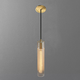 跨境北欧简约餐厅水晶铜吊灯轻奢个性艺术吧台灯卧室床头设计师款