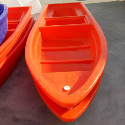 厂家直销 牛筋塑料渔船4.1米加厚PE料冲锋舟双层钓渔船河道清理船