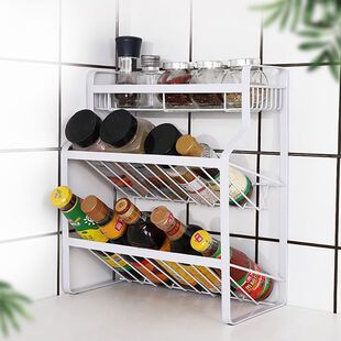 厨房置物架台面油盐酱醋调料架多层落地斜放调味品储物收纳架子