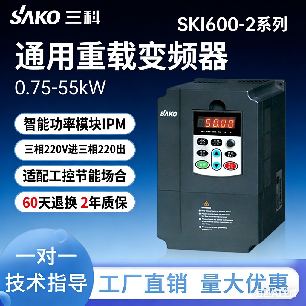 三科SKI-600-2系列220V三相输入输出变频器矢量控制柜电机调速