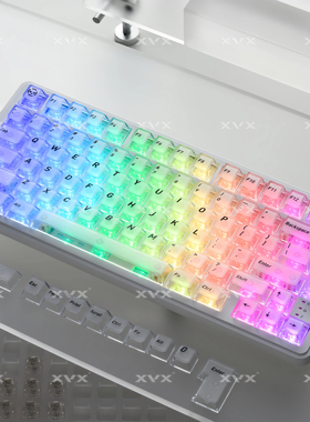 XVX正刻白色雾透键帽透明磨砂透光PC原厂wooting小蜜蜂68/104键盘