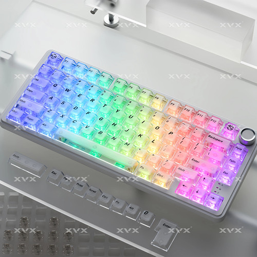 XVX正刻白色雾透键帽透明磨砂透光PC原厂wooting小蜜蜂68/104键盘