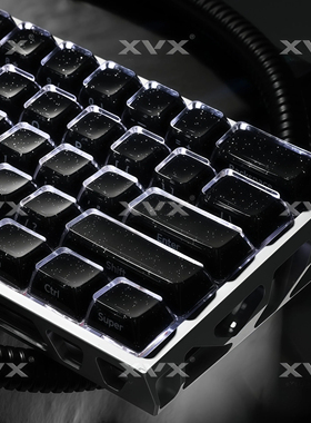 XVX水晶星空果冻2.0键帽黑闪粉侧刻磁轴机械键盘帽克罗心夜魔ev63
