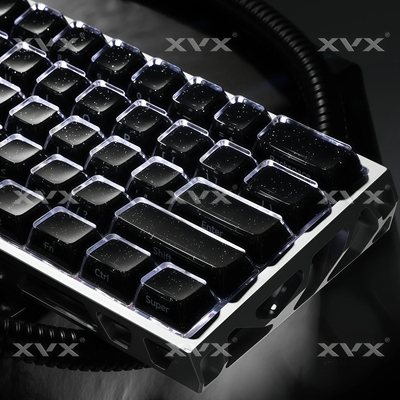 XVX水晶星空果冻2.0键帽黑闪粉侧刻磁轴机械键盘帽克罗心夜魔ev63