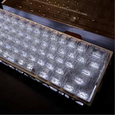 XVX冰碳纹键帽冰冰炭碳纤维纹理透光侧刻原厂机械磁轴键盘帽ev63