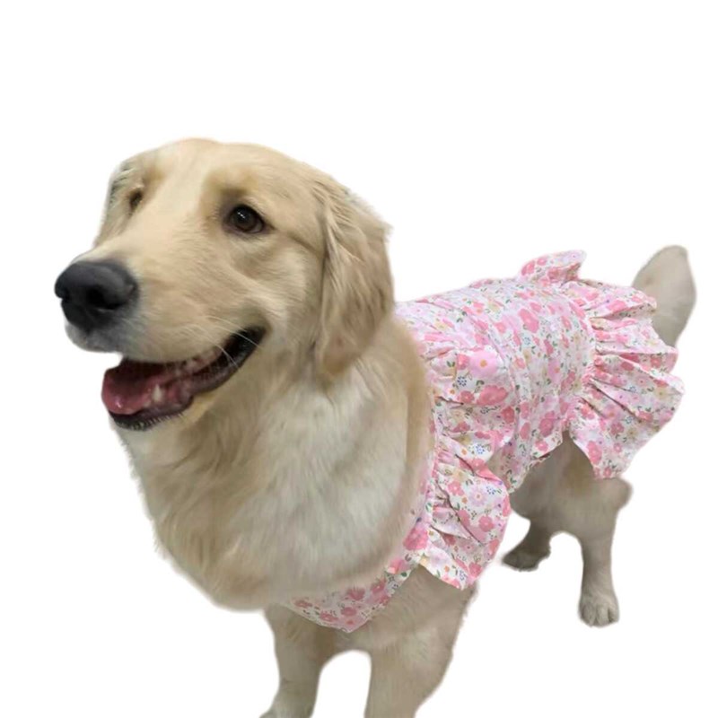 大狗狗碎花裙中大型犬裙子金毛边牧萨摩耶专用衣服夏天夏季款薄款