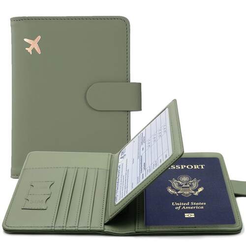Passport ver PU Leather Man Women Travel Passport Holder wit