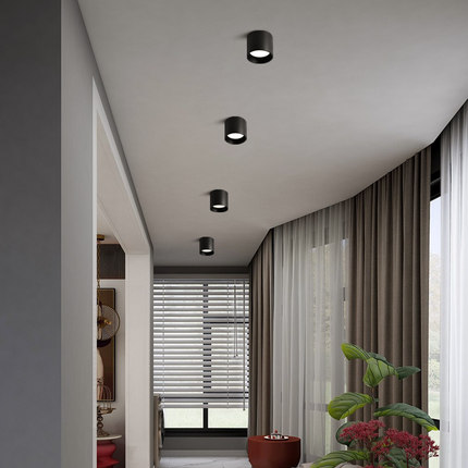 led明装筒灯4寸5寸6寸吸顶款圆筒灯深杯防眩筒射灯店铺商用无主灯