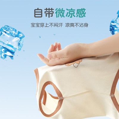婴儿夏季薄款背心包屁衣无袖男孩夏天宝宝衣服a类纯棉6一12月夏装