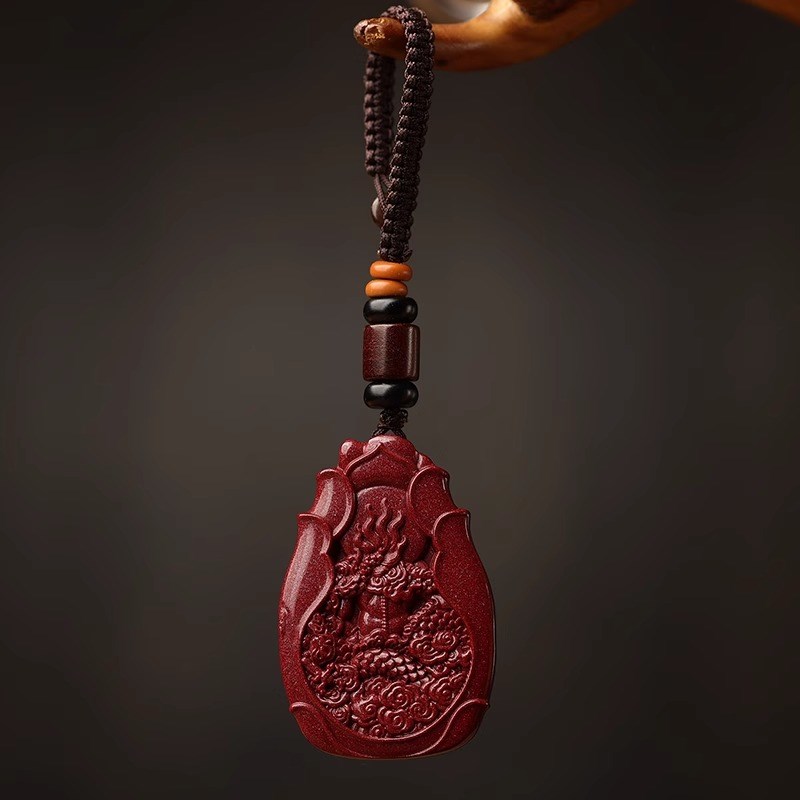 普陀山朱砂钥匙扣不动明王菩萨汽车钥匙挂件本命年文殊菩萨挂件