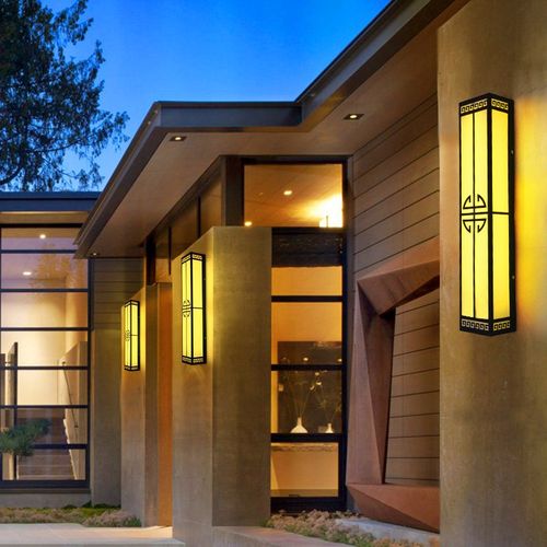 新中式户外壁灯复古LED防水楼梯过道灯走廊室外阳台墙壁庭院灯具