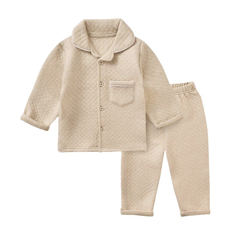 兆田儿童秋冬内衣套装男童女童纯棉家居服加厚睡衣秋衣秋裤彩棉