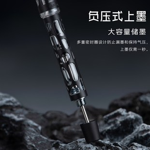 意斯华 Asvine V169 负压上墨磨砂金属镂空钢笔 书写商务高档套装