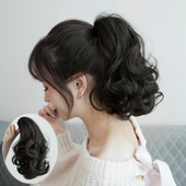 真发马尾女抓夹短款 大波浪梨花卷35长卷发自然逼真虎口夹假马尾