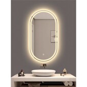 椭圆镜子智能浴室触摸屏卫生间led发光镜子带灯化妆镜免打孔壁挂