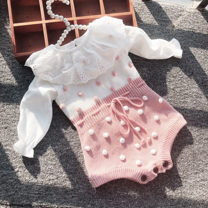 婴儿衣服秋冬套装春秋洋气婴幼儿女宝宝针织外套哈衣公主外出爬服