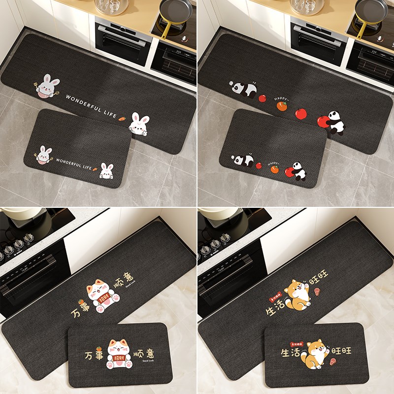厨房地垫防滑防油可擦免洗硅藻泥吸水垫防水地毯耐脏垫子专用脚垫