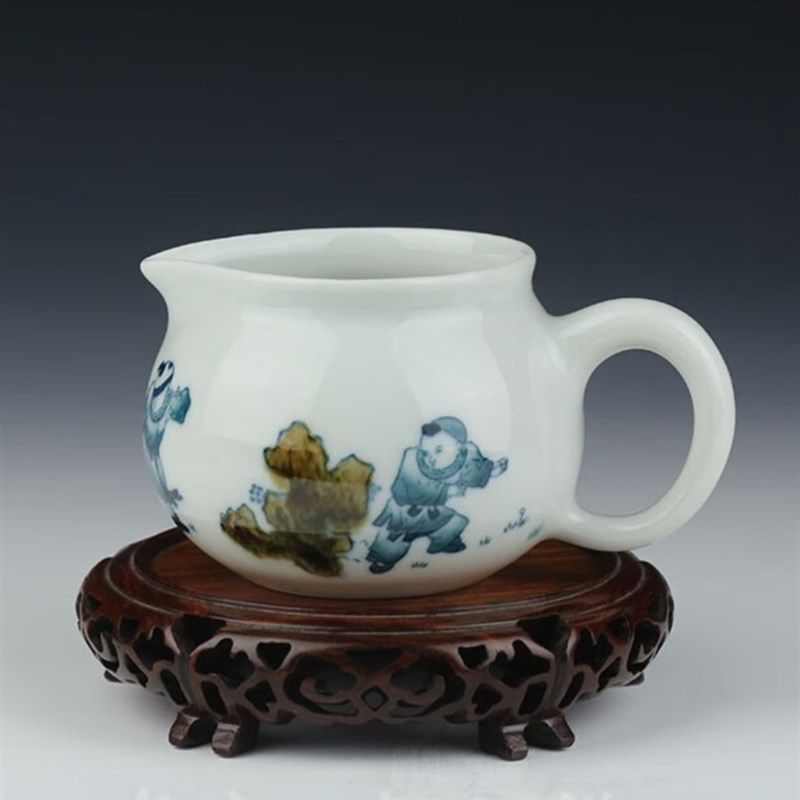 贵和祥陶瓷公道杯茶具配件手绘分茶杯景德镇中式窑变匀茶器茶台