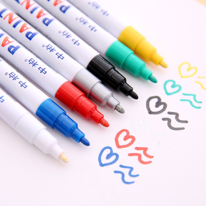 中柏油漆笔SP103细字2.0mm白色记号笔轮胎补漆笔签到笔不掉色防水