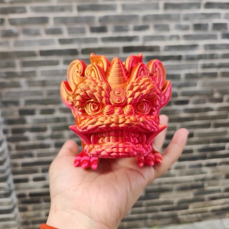 3d打印醒狮玩具摆件三d模型关节可动造景装饰送礼朋友招财醒狮