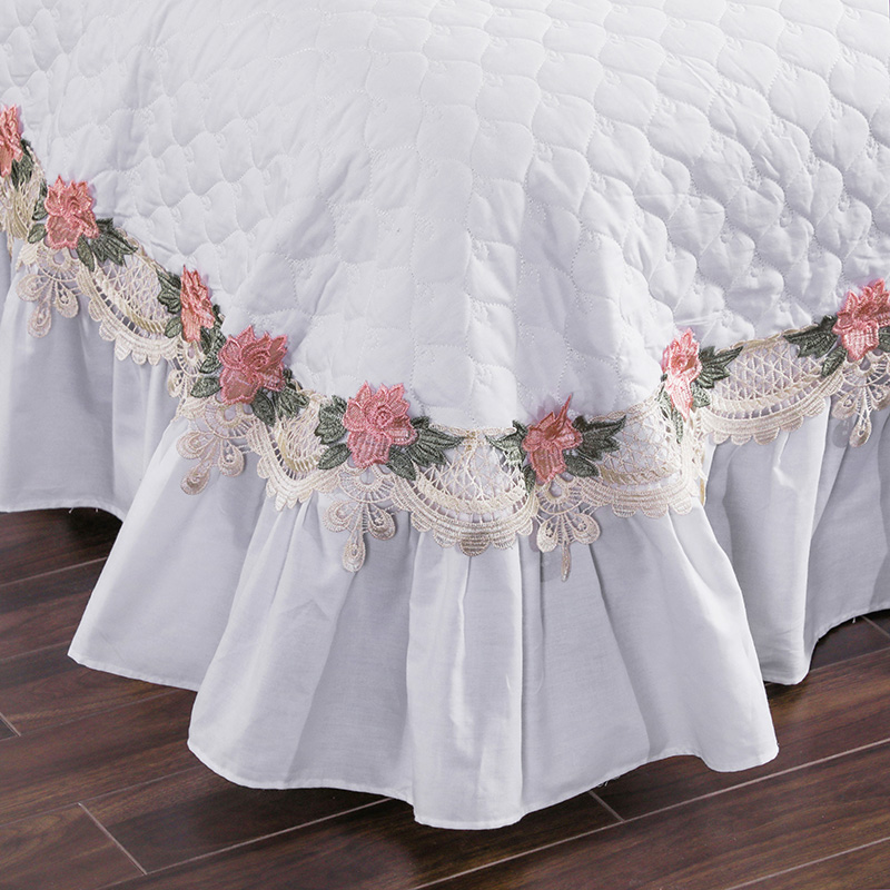 全棉床盖单件夹棉加厚纯棉床单床盖三件套防滑绗缝被垫床上用品