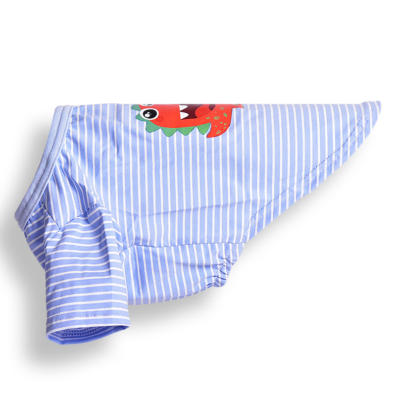 NINKIN纯棉狗狗条纹背心宠物春秋T恤贵宾比熊巴哥雪纳瑞法斗衣服