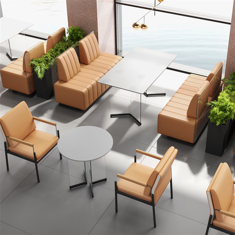 餐厅卡座沙发咖啡厅茶楼清酒吧民宿美容院接待休息区洽谈桌椅组合