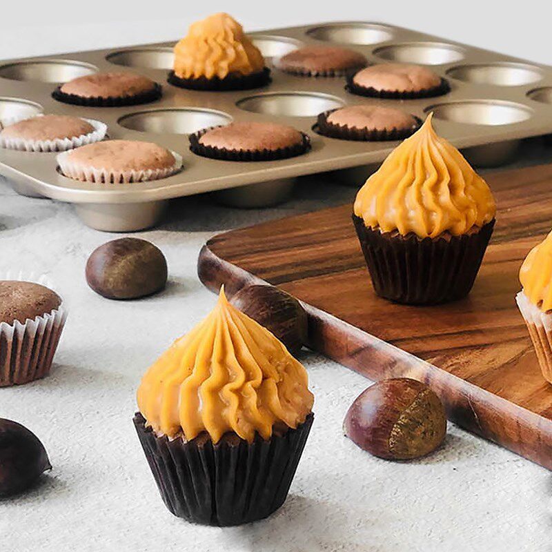 阳晨不粘圆形麦芬小蛋糕纸杯纸托模具饼干烤盘烘焙模具迷你马芬杯