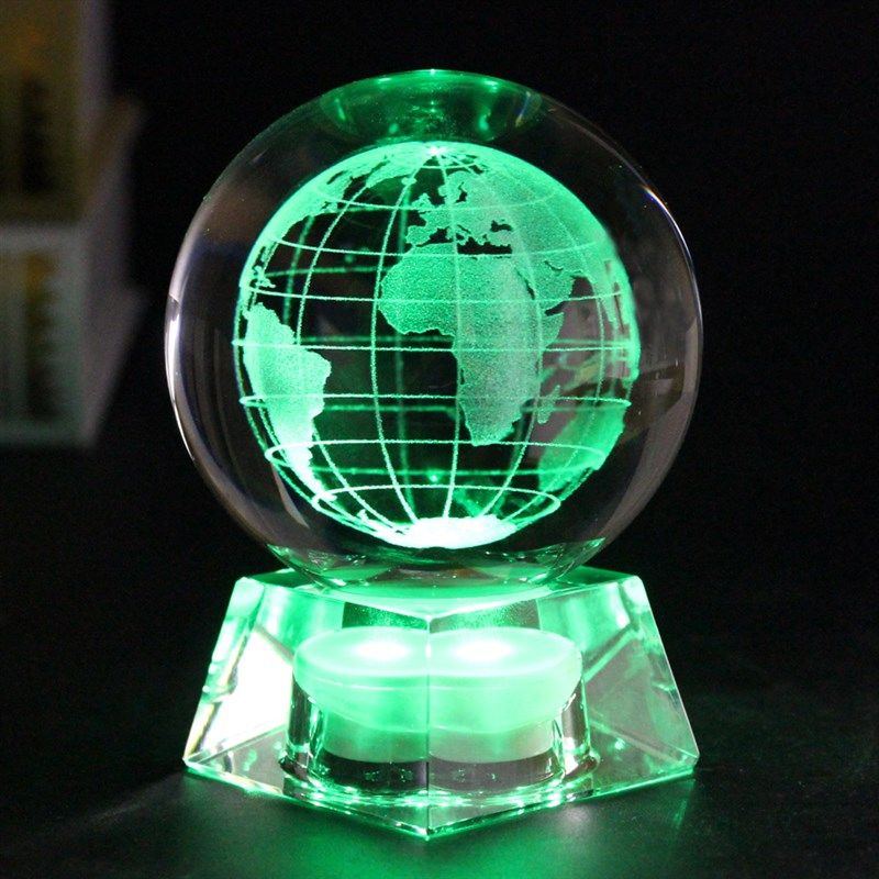 水晶球3D内雕地球仪创意家居摆饰毕业季教师节送老师礼品定制LOGO,家居饰品,装饰摆件,淘宝优惠券,粉丝福利购,淘宝优惠卷