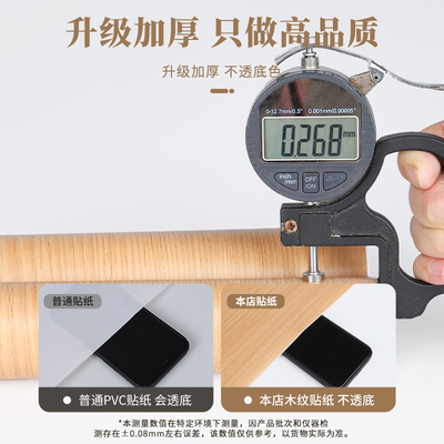 原木风厨房贴纸防水防油自粘壁纸台面灶台整体橱柜木纹贴膜防火耐