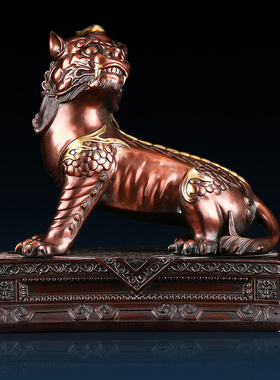 纯铜紫铜谛听摆件就书九华山地藏王坐骑瑞兽办公室家居开业礼品