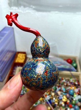 福州漆器葫芦大漆黑金黄红蓝紫色手捻小葫芦把玩件吊坠挂饰车挂