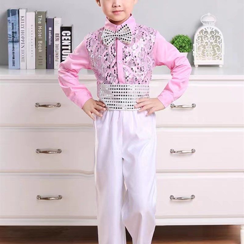 元旦儿童演出服女童蓬蓬裙公主纱裙幼儿园粉色小可爱舞蹈服装长袖