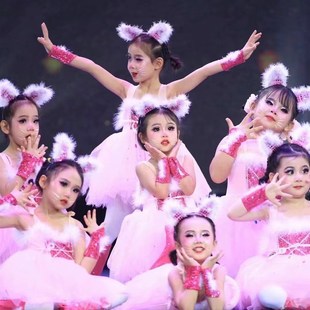 学猫叫演出服小花猫舞蹈表演服波斯猫动物卡通话剧衣服儿小猫咪童