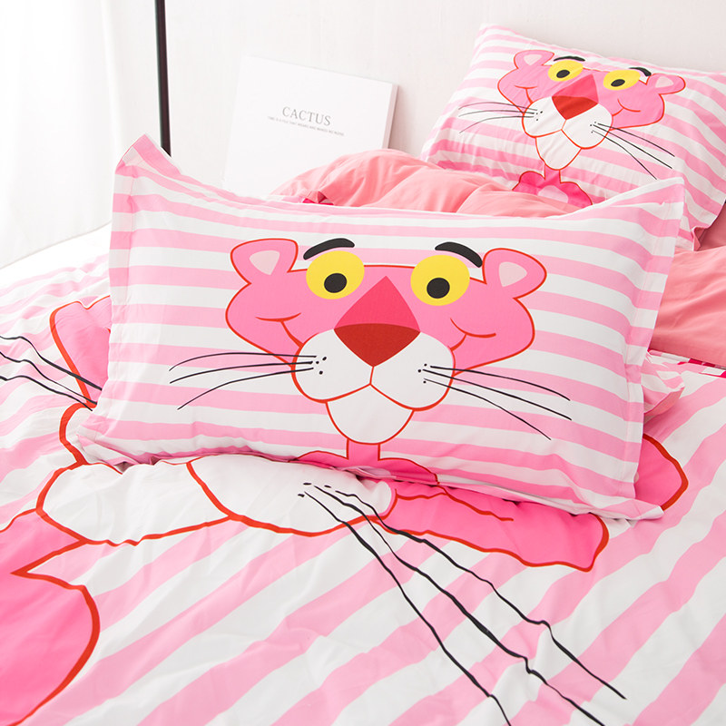 卡通音乐猫咪儿童印图枕套单人学生枕头罩男女孩宝宝枕芯袋48X74