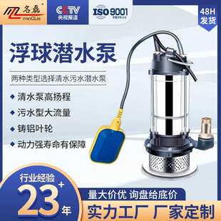 名磊不锈钢浮球潜水泵220V高扬程水泵家用抽水泵化粪池抽粪污水泵