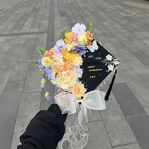簪花学士帽DIY材料包拍照道具