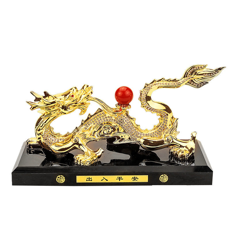 汽车祥龙装饰摆件香水座合w金摆件镶钻创意车载座式车上内饰用品